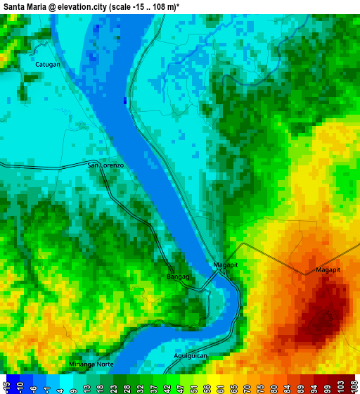 Santa Maria elevation map