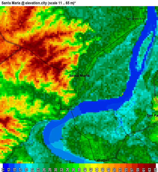 Santa Maria elevation map