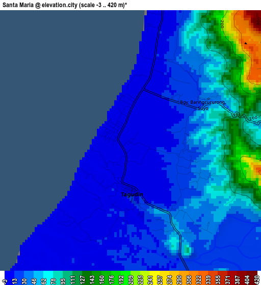 Santa Maria elevation map