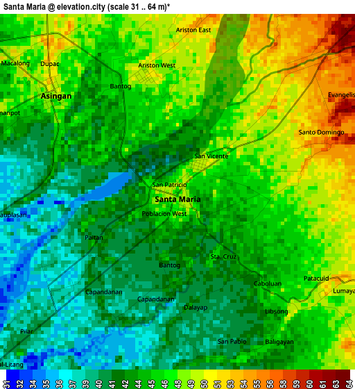 Santa Maria elevation map