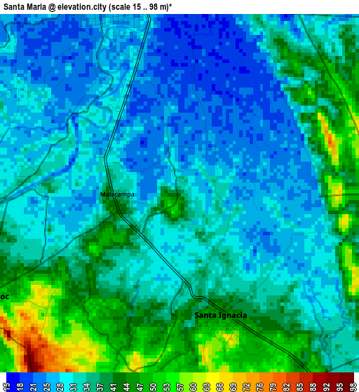 Santa Maria elevation map