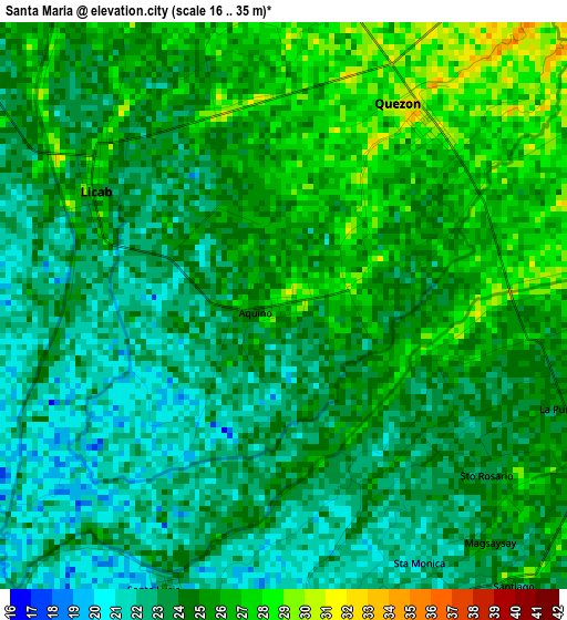 Santa Maria elevation map