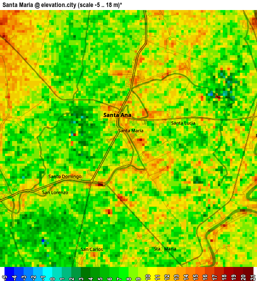 Santa Maria elevation map