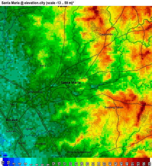 Santa Maria elevation map