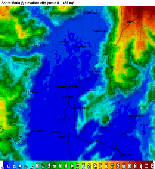 Santa Maria elevation map