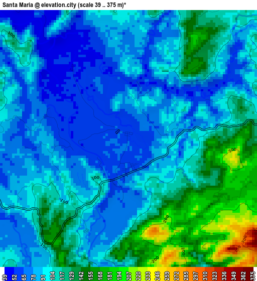 Santa Maria elevation map