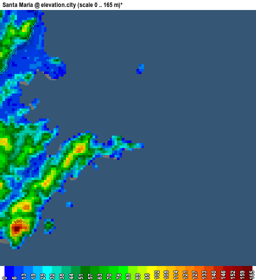 Santa Maria elevation map