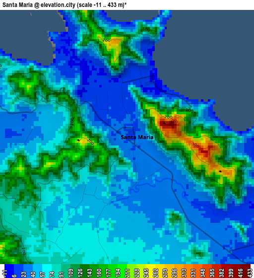 Santa Maria elevation map