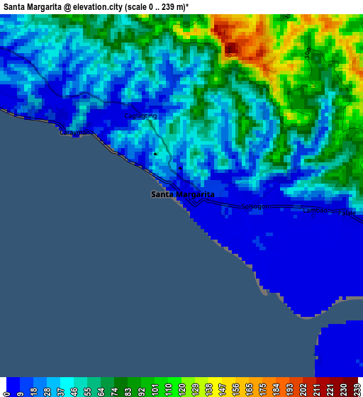 Santa Margarita elevation map