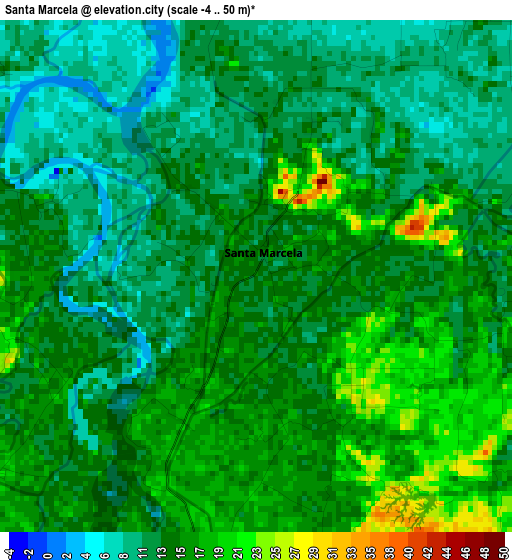 Santa Marcela elevation map