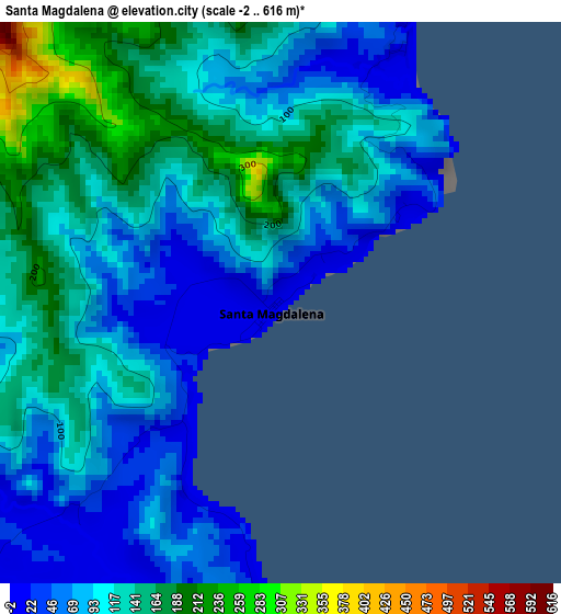 Santa Magdalena elevation map