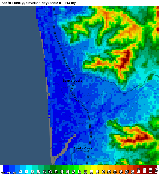 Santa Lucia elevation map