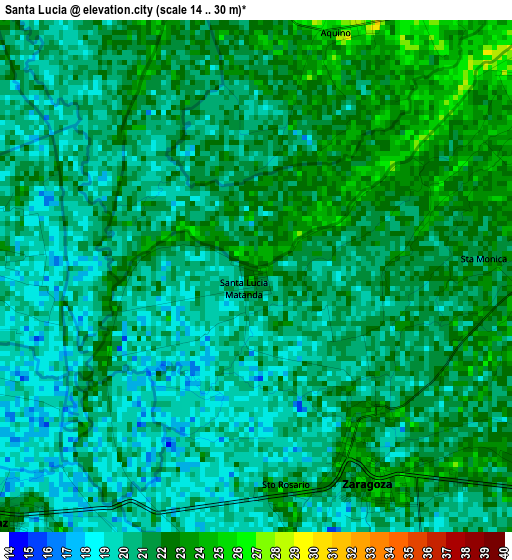 Santa Lucia elevation map