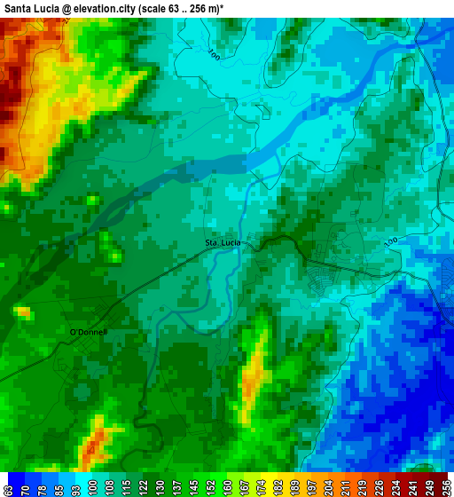 Santa Lucia elevation map