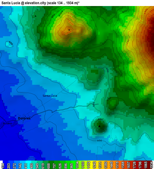 Santa Lucia elevation map