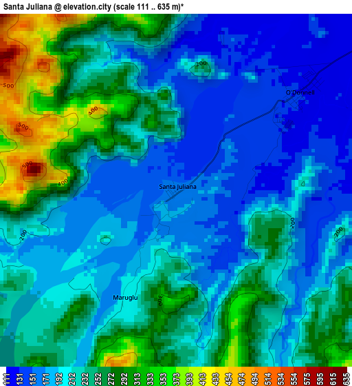 Santa Juliana elevation map