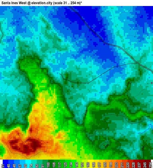 Santa Ines West elevation map