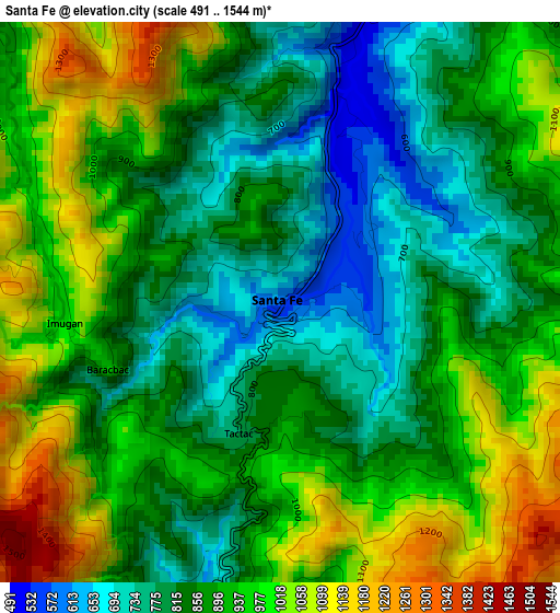 Santa Fe elevation map