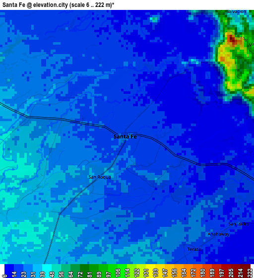 Santa Fe elevation map