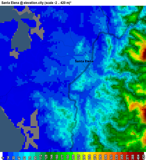 Santa Elena elevation map