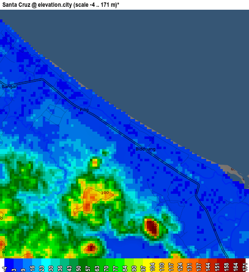 Santa Cruz elevation map