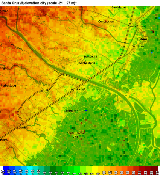 Santa Cruz elevation map