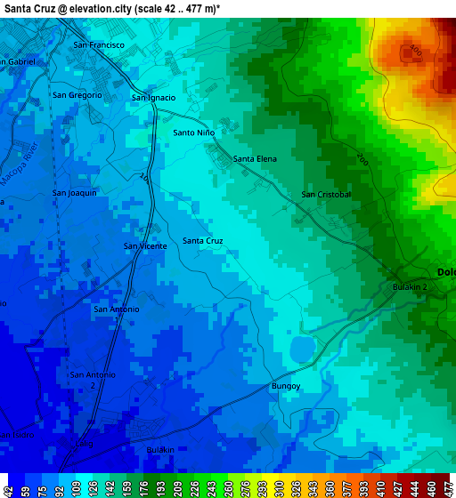 Santa Cruz elevation map