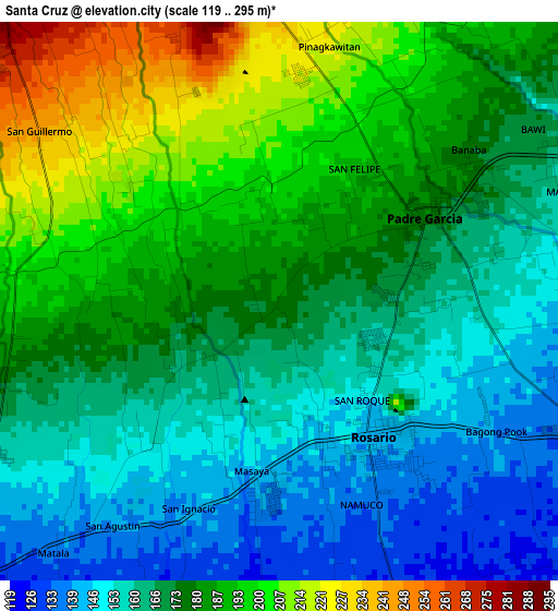 Santa Cruz elevation map