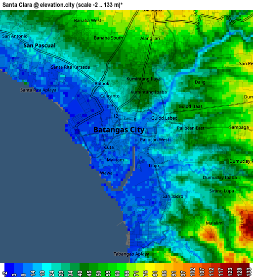 Santa Clara elevation map