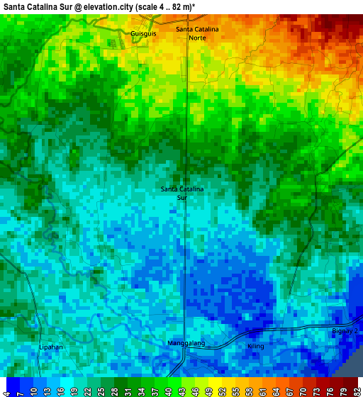 Santa Catalina Sur elevation map