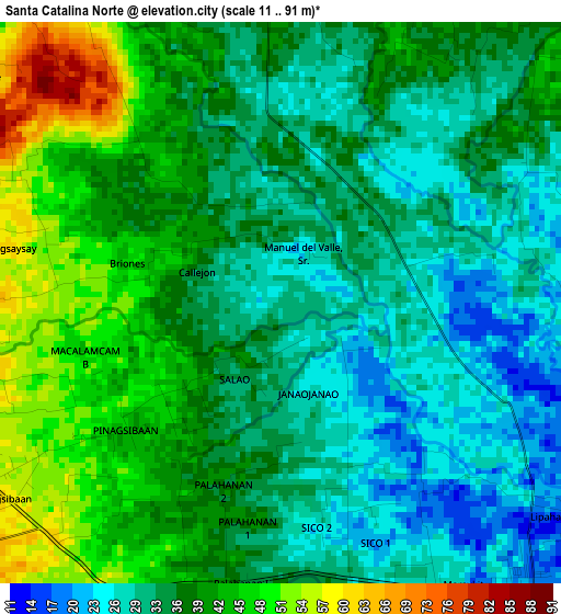 Santa Catalina Norte elevation map