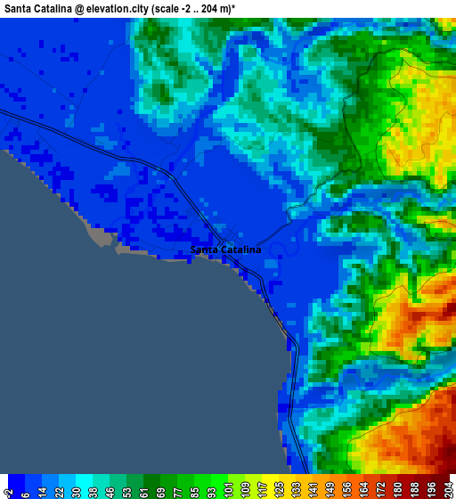 Santa Catalina elevation map