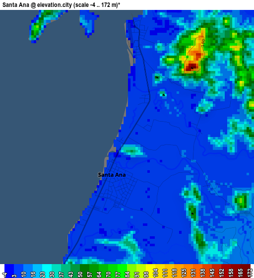 Santa Ana elevation map