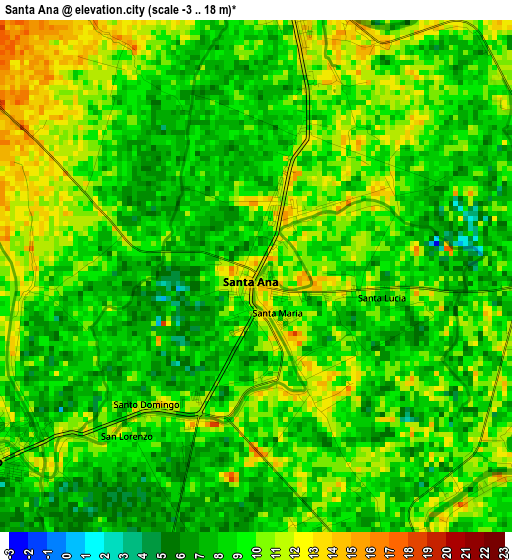 Santa Ana elevation map