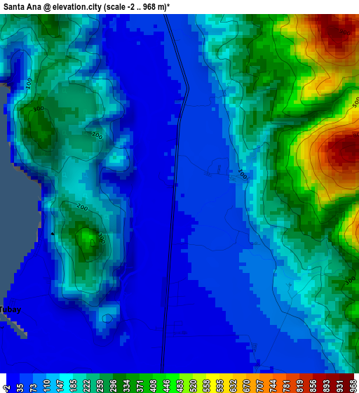 Santa Ana elevation map