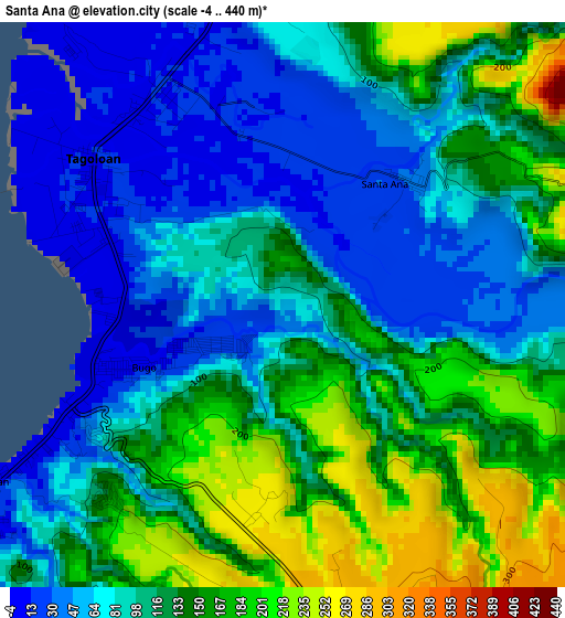 Santa Ana elevation map