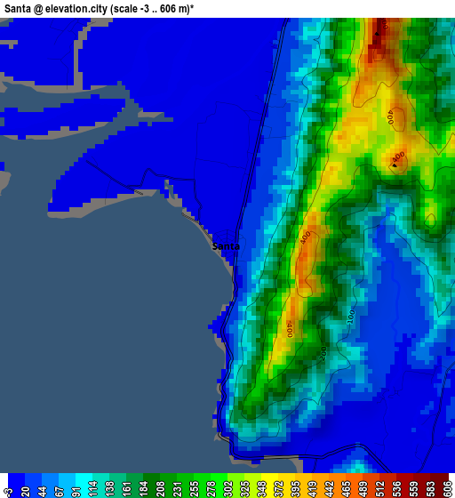 Santa elevation map