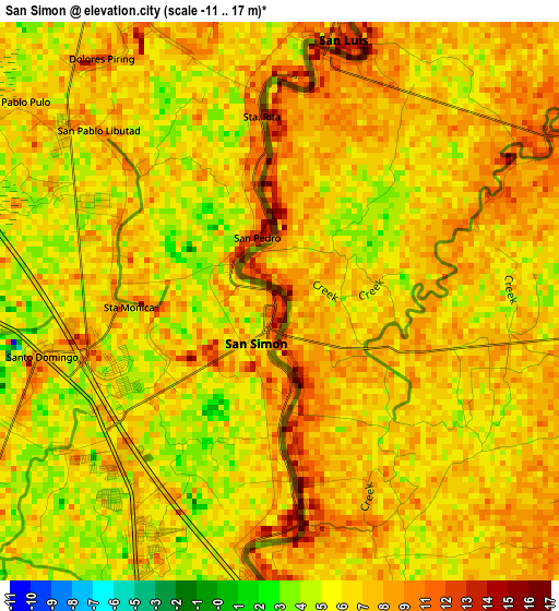 San Simon elevation map