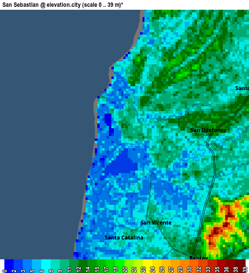 San Sebastian elevation map