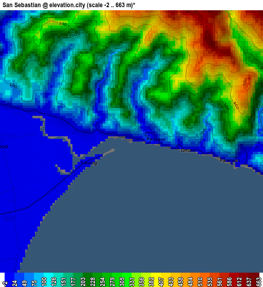 San Sebastian elevation map