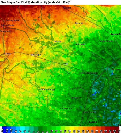 San Roque Dau First elevation map