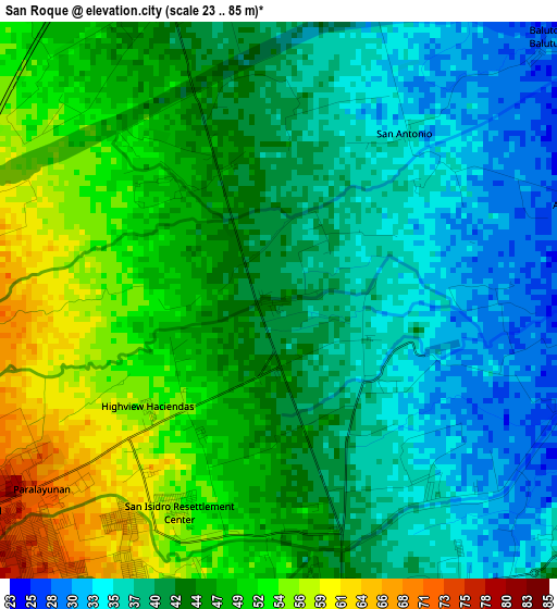 San Roque elevation map