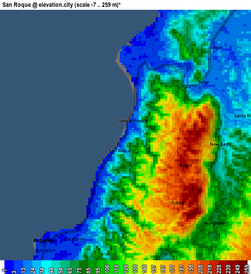 San Roque elevation map