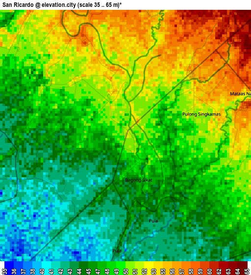 San Ricardo elevation map