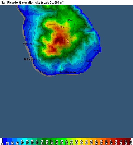 San Ricardo elevation map