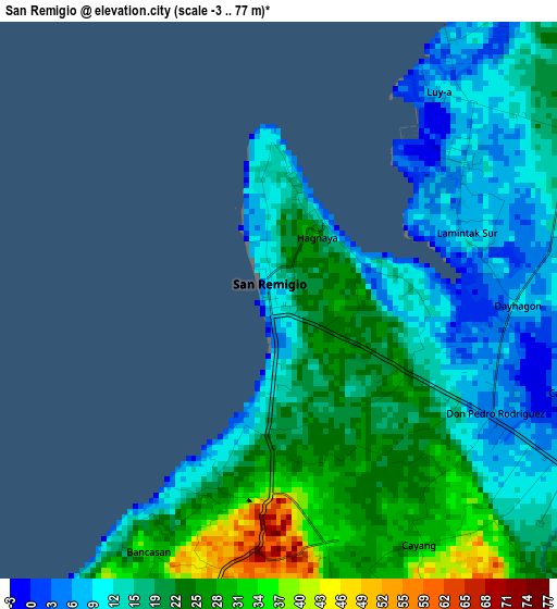 San Remigio elevation map