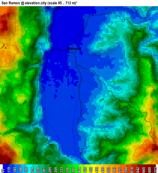 San Ramon elevation map