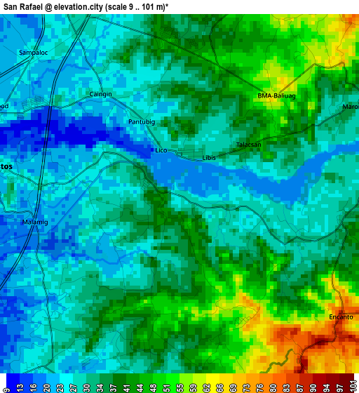 San Rafael elevation map