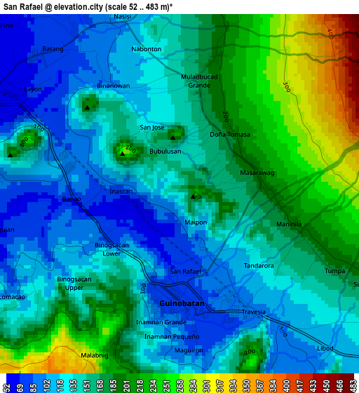 San Rafael elevation map