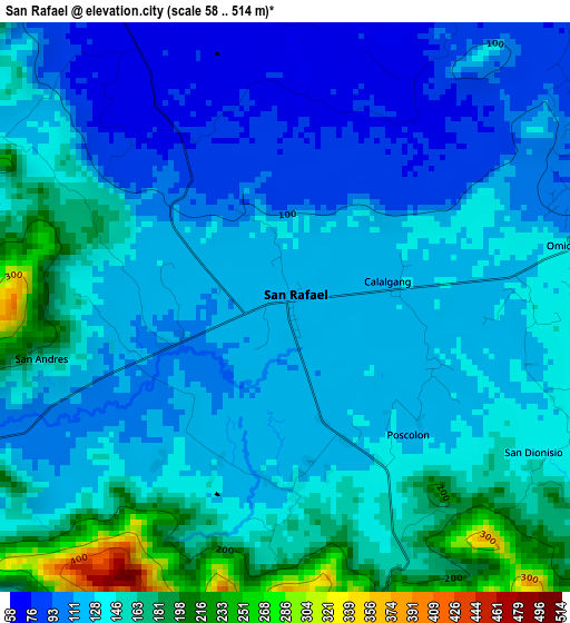 San Rafael elevation map